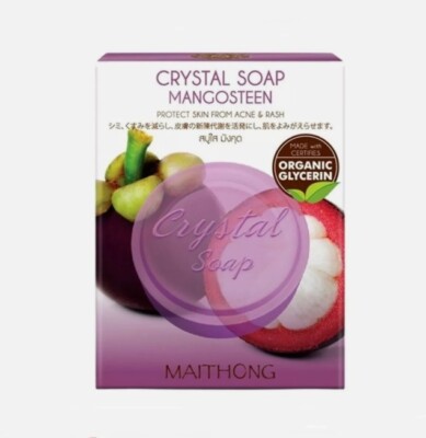 Maithong Crystal Soap Mangosteen Vitamins Nourishing Skin Face Facial Body 70g