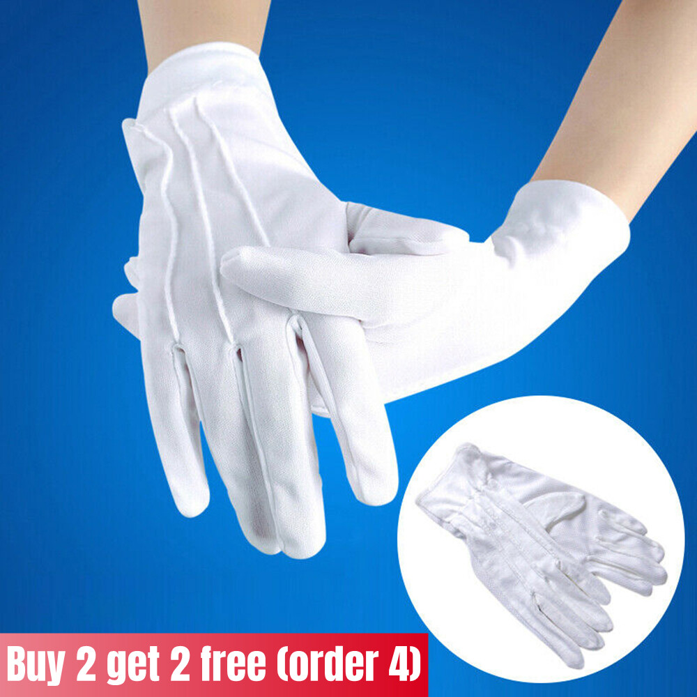 Guanti Bianchi Unisex Festa Guanti Corti Bianchi Per Costume - Ideali Per Clown, Mago, Babbo Natale, Uomo E Donna, Tema Circo Costume Piscina Donna - Foto 6