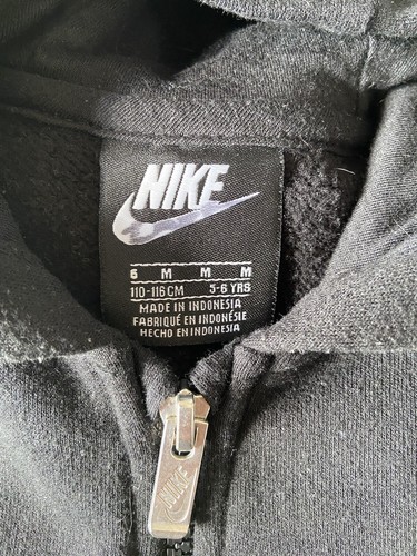 Girls Nike Zip Up Hoodie Black & Gold Age 5-6 Years Size Medium 110-116CM - 第 3/5 張圖片