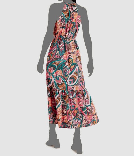 $89 Inc International Concepts Women's Pink Paisley Tiered Maxi Dress Size 8 - Picture 2 of 2