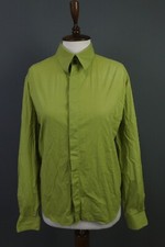 Vintage Rare MUGLER Green Button Down Long Sleeve Blouse Top Shirt Size 40