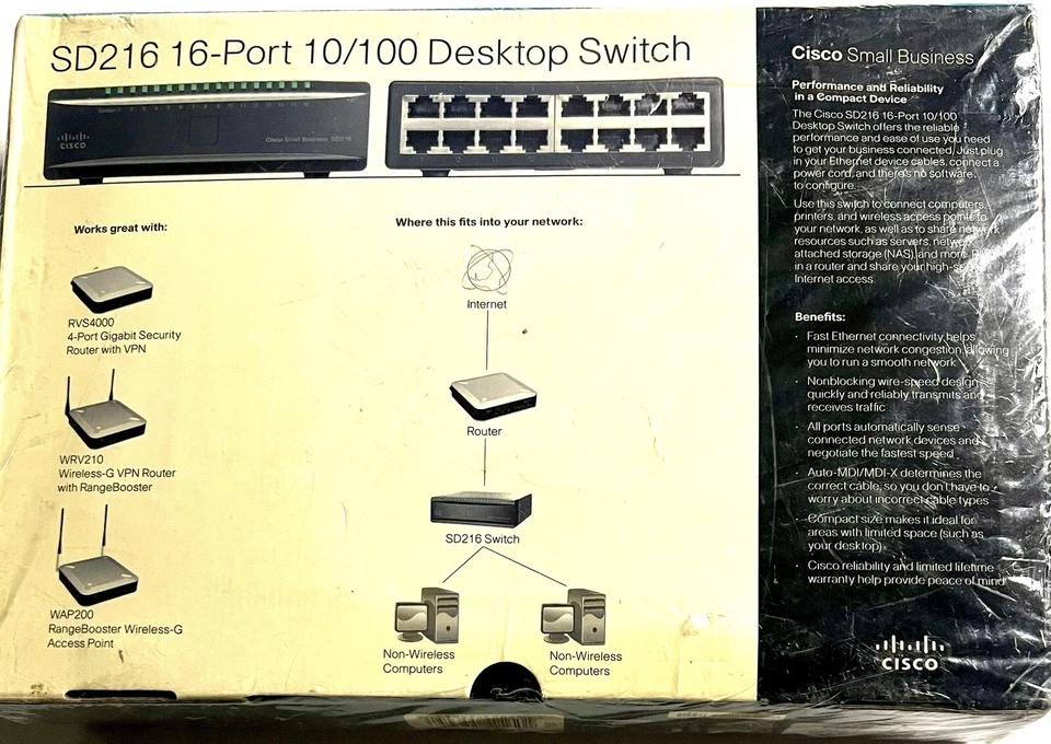 Cisco Small Business 16 Port Desktop Switch: Model ( SD216) - Image 2 of 3