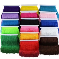 Chainette Long Tassel Fringe Lace Trim Ribbon Sew Latin Dress DIY 10 Yards 15CM
