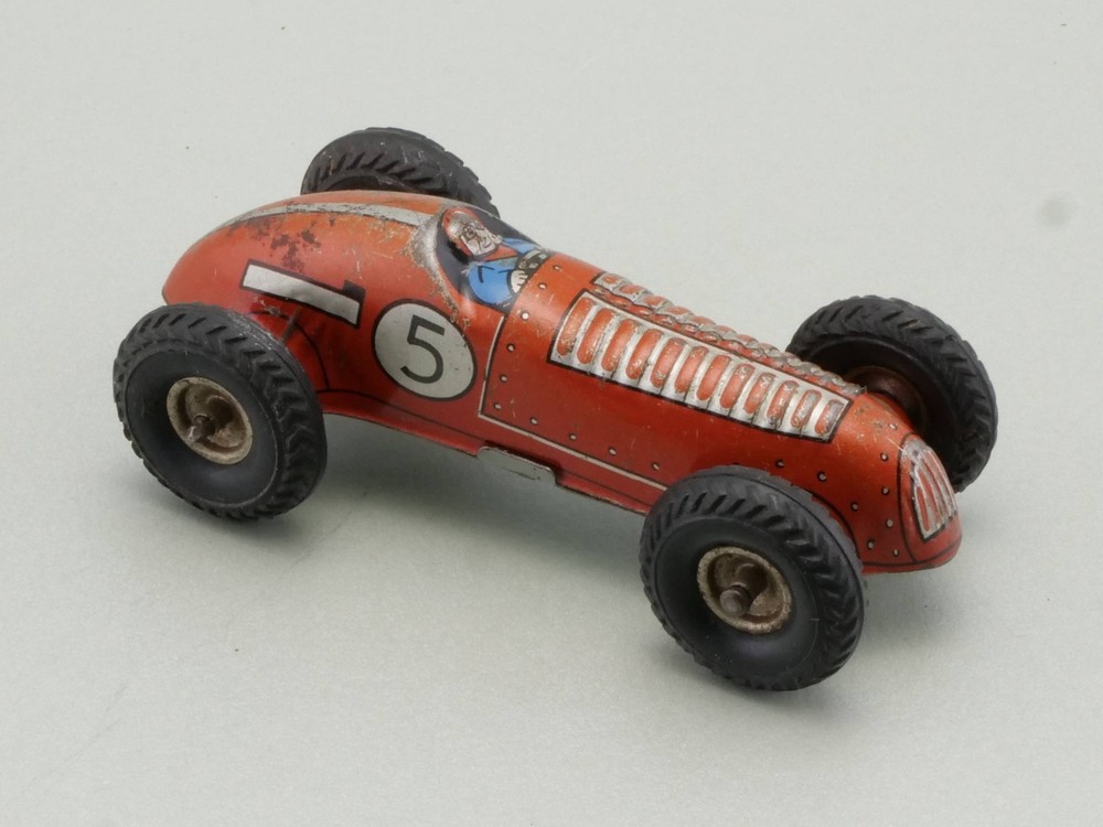 GAMA 107 Blech-Rennwagen Friction Western Germany Red Rare! 1703-03-58
