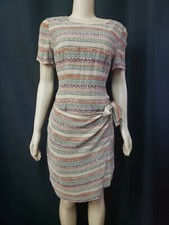BONNIE MARX Vintage Womens Faux Wrap Layered Multicolor Dress Size 6? #CB8