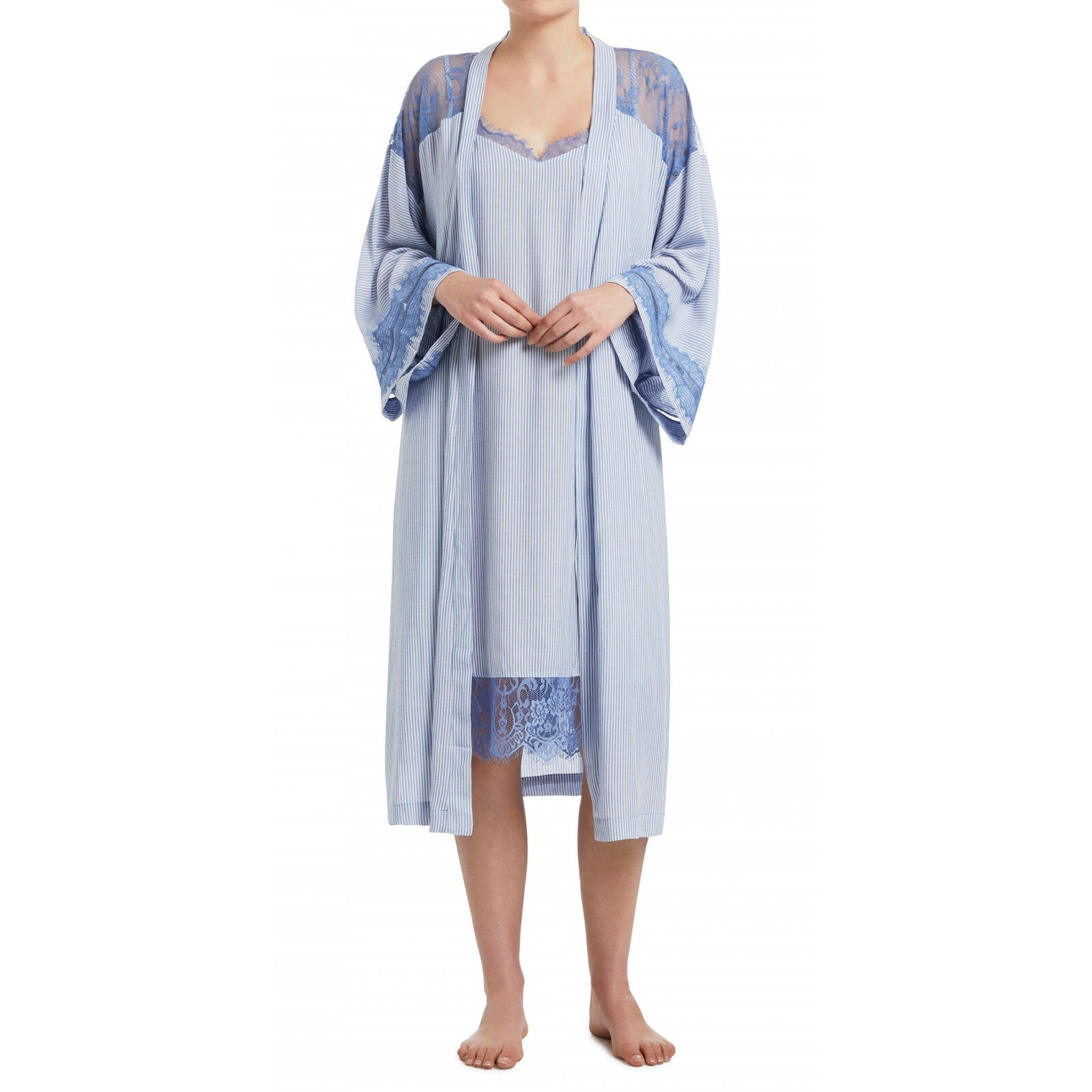 NEW SUSSAN Stripe Dressing Gown u0026 Chemise Set Dutch Blue Various Sizes Tags  | eBay