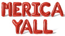 MERICA YALL Letter Balloon Banner - 4th Of July Independence Party Decorations