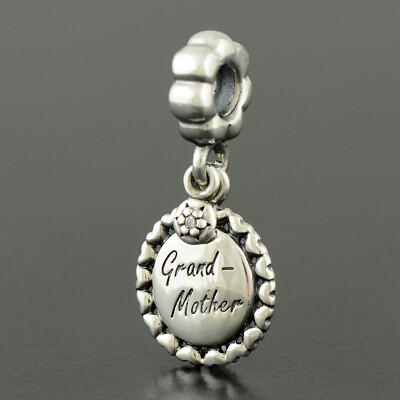 PANDORA Dangle Charm Grandmother, Clear Cubic Zirconia Solid 925