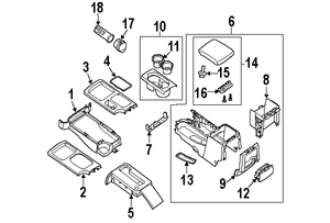 Nissan 96975ea000 Genuine Oem Front Cupholder Insert Ebay