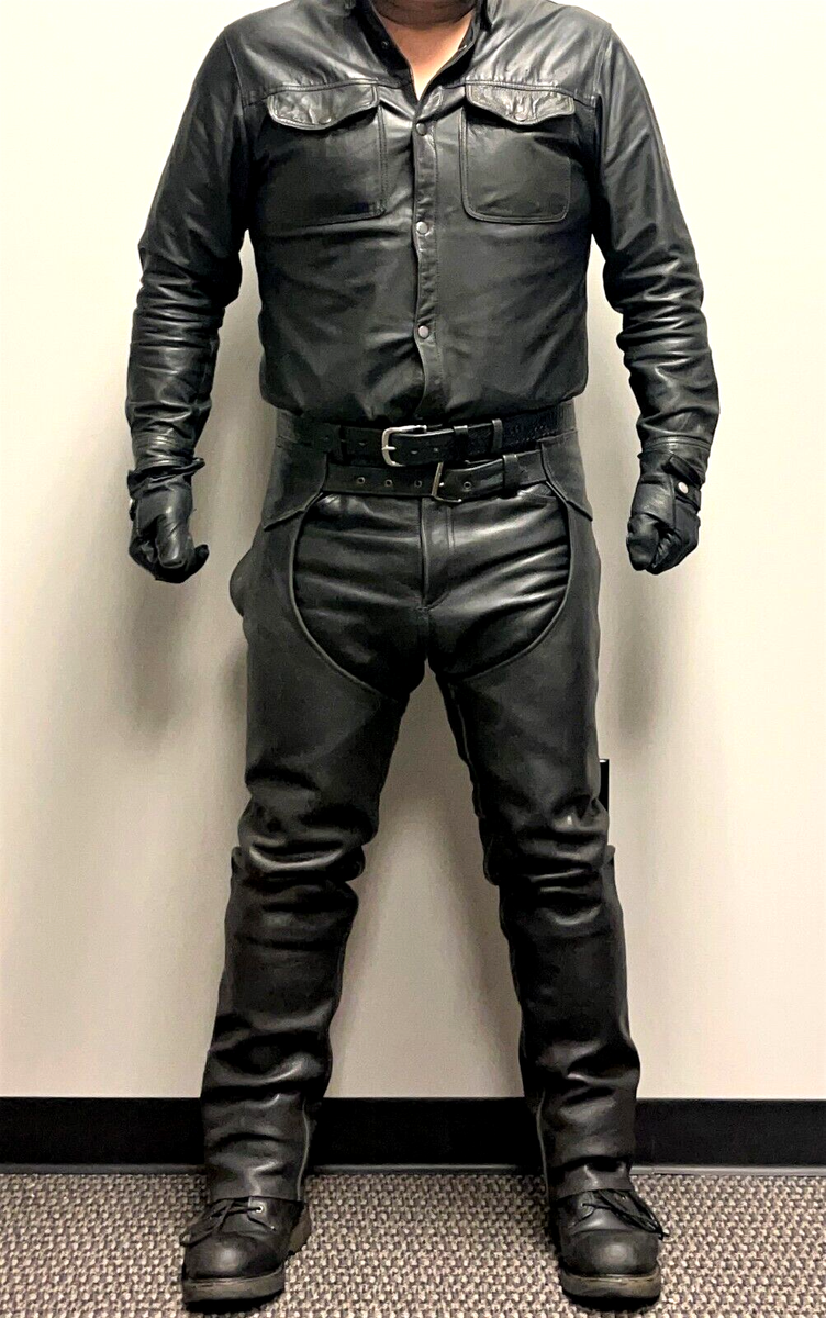USA-made Fox Creek Deluxe Leather Chaps Size Medium - Heavy Weight
