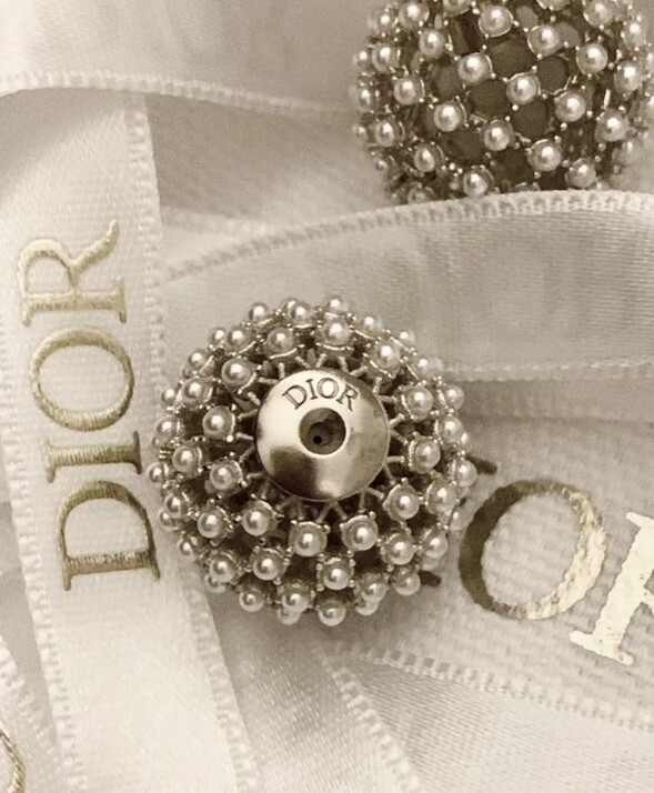 Christian Dior Secret Tribal Tribales Silver Cage Round Pearl Earrings  Pearls