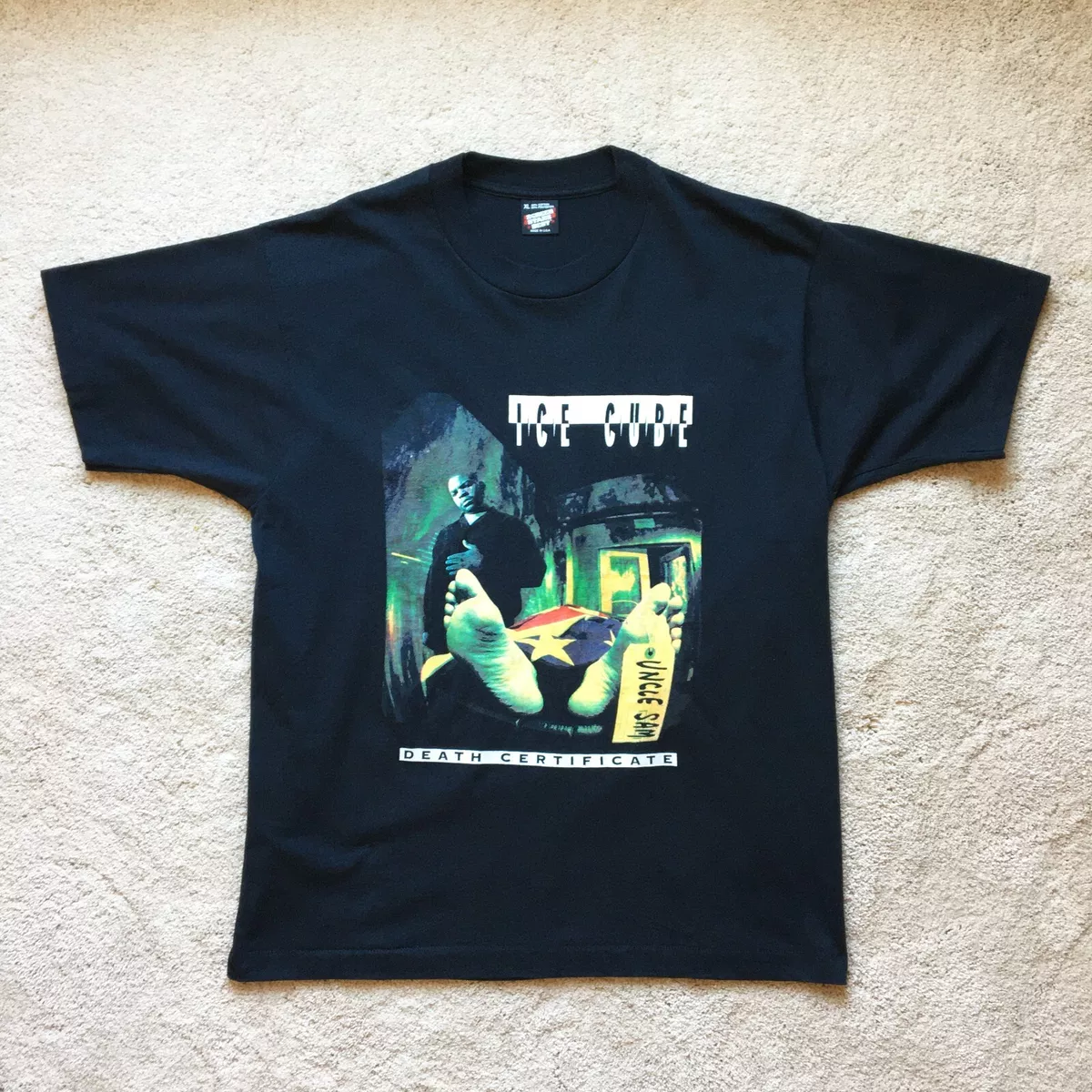 Ice Cube Death Certificate rare promo only t-shirt 1991 XL NWA Gangsta Rap OG