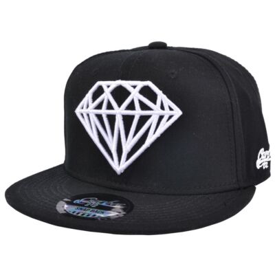 Herren Baumwolle Snapback Baseball Cap, Diamant Logo, flacher Schirm verstellbar, stilvoll