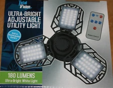 TOTAL VISION ULTRA-BRIGHT ADJUSTABLE LIGHT WITH REMOTE SOLAR OR DC CHAREABLE