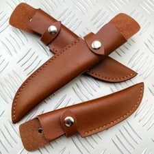 1X Leather Belt Straight Knife Sheath Pouch Cover for Fixed Blade Brown Portable