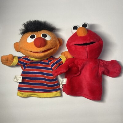 2004 Fisher Price Sesame Street Ernie and Elmo Hand Puppets