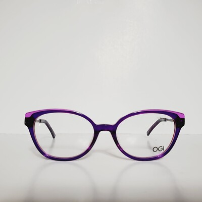 Womens OGI Regal Violet Round Eyeglasses Frames And Case 50