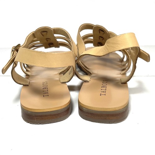 Talbots Women's Slingback Sandals Tan Leather Strappy Buckle Size 9M - Picture 8 of 12