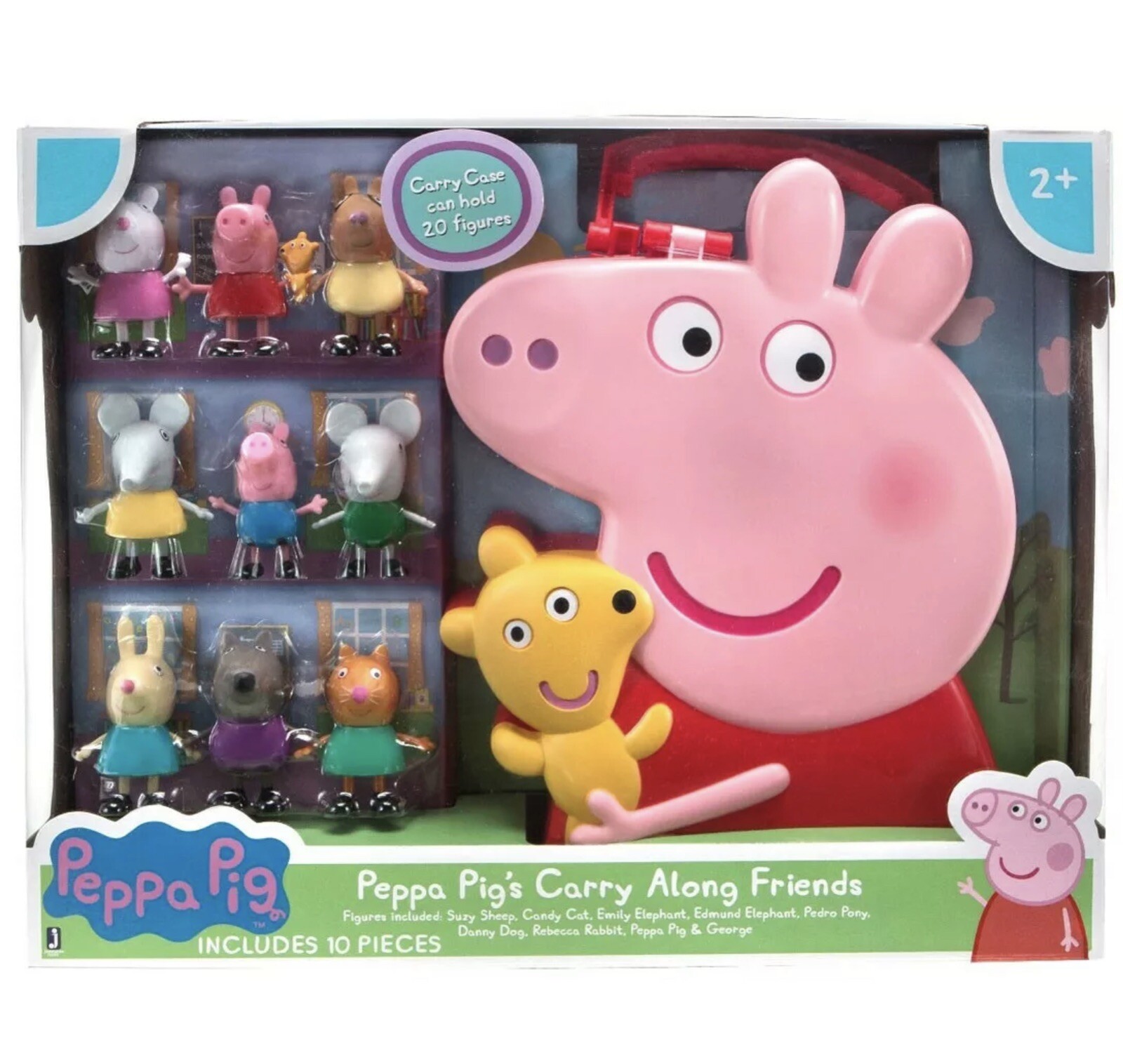 peppa pig carry case with 4 figures