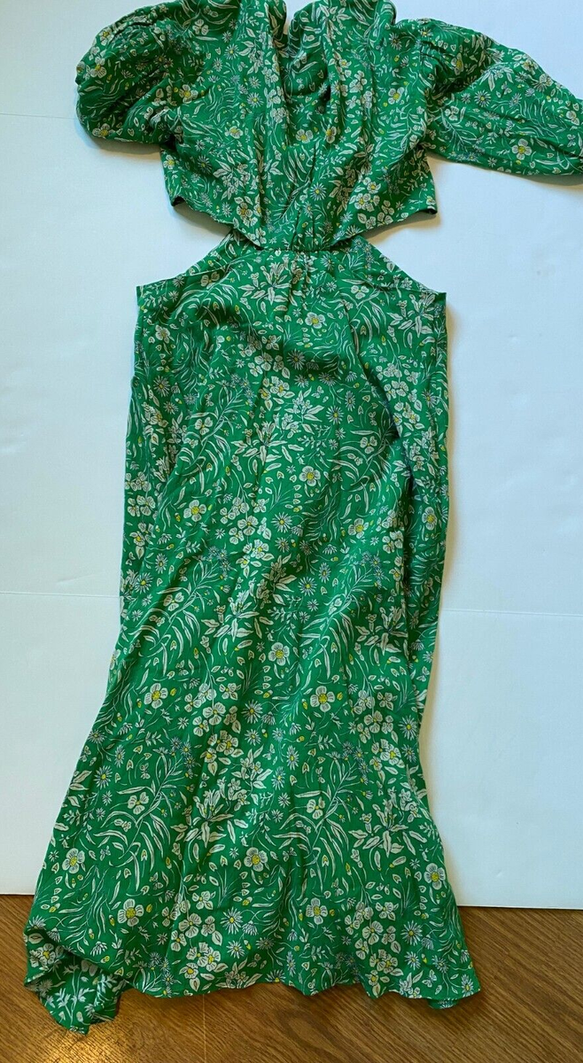 NEW ba&sh ARIA DRESS CUTOUT MIDI GREEN FLORAL PRINTED SIZE 2 - M MEDIUM *O | eBay NEW ba&sh ARIA DRESS CUTOUT MIDI GREEN FLORAL PRINTED SIZE 2 - M MEDIUM *O | eBay