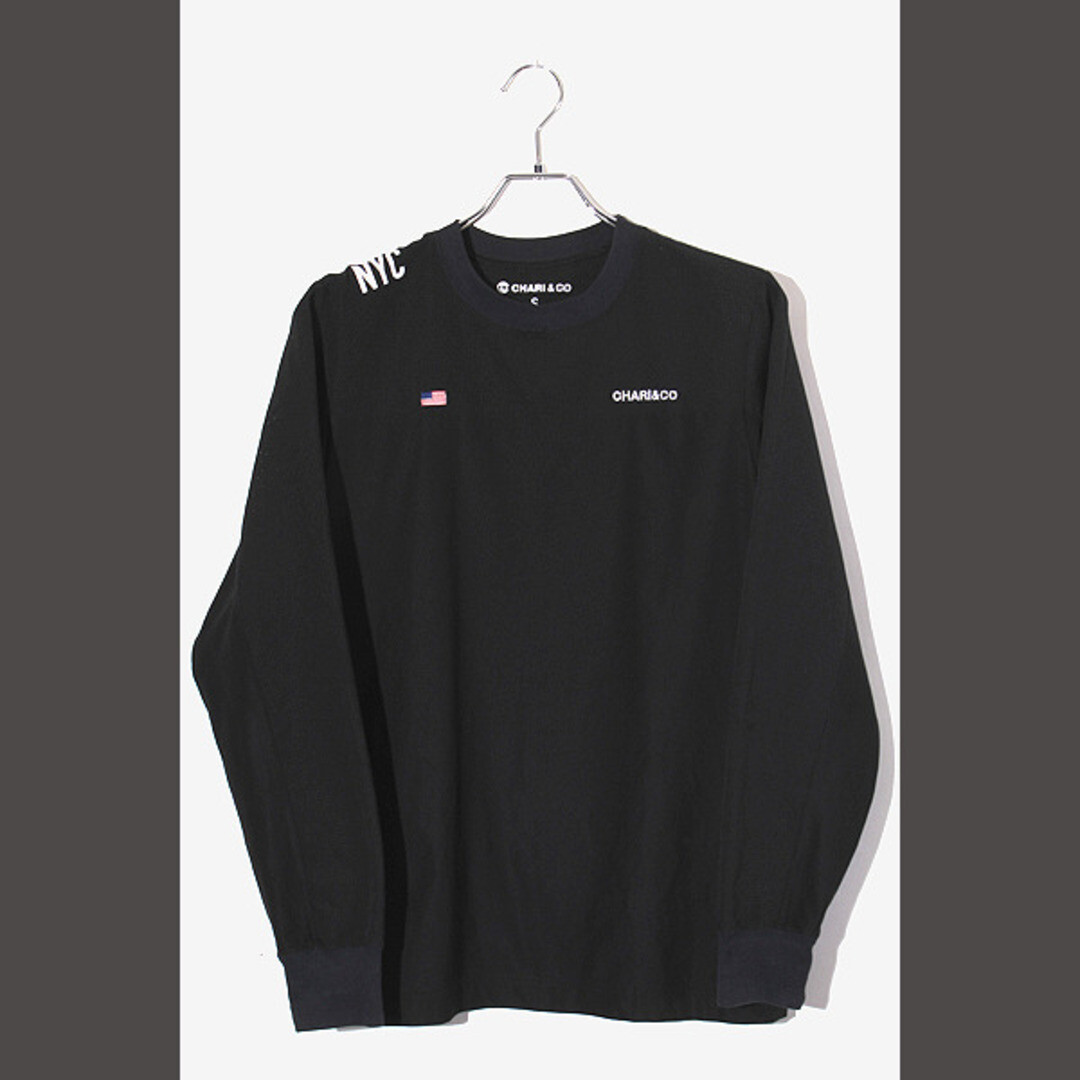 CHARI&CO moto l/s tee Lサイズ Chari&CO USA MOTO L S TEE Crew Neck Logo Embroidered Long