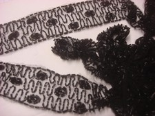 ANCIEN GALON perles de jais   (29) 