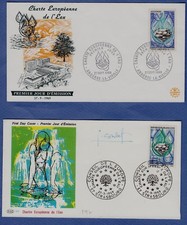 Lot x2 Enveloppes 1er JOUR FDC (France-Andorre) Dédicacée 1969 n°1612..