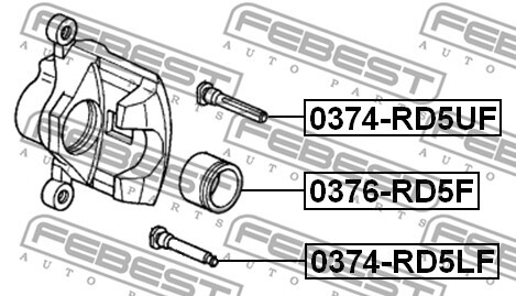 0374-RD5LF FEBEST Guide Bolt, brake caliper for ACURA,HONDA,HONDA (DONGFENG),HON