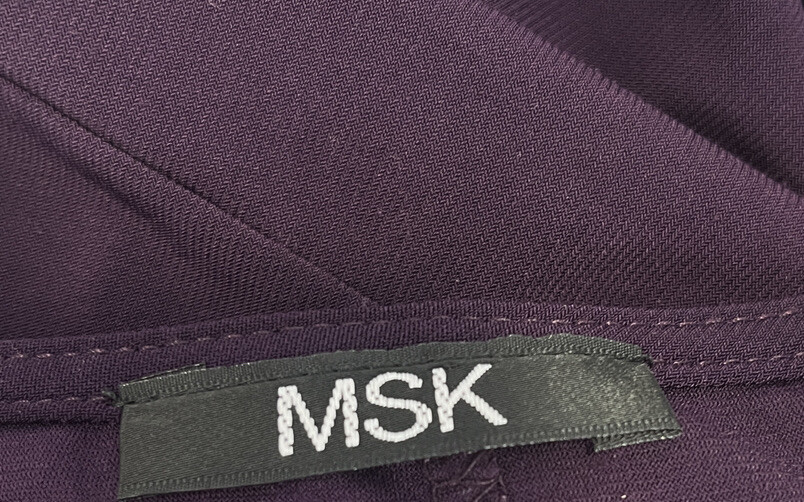 MSK Dress L Ladies Purple Rhinestone sleeve inserts cowl | eBay