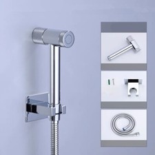 Chrome Polished Brass Bidet Sprayer Set Douche Diaper with Wall Bracket Holder