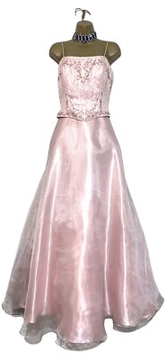 CRYSTAL BREEZE Size 10 BNWT Pink Beaded Diamonte Princess Prom Formal Dress  NEW | eBay UK