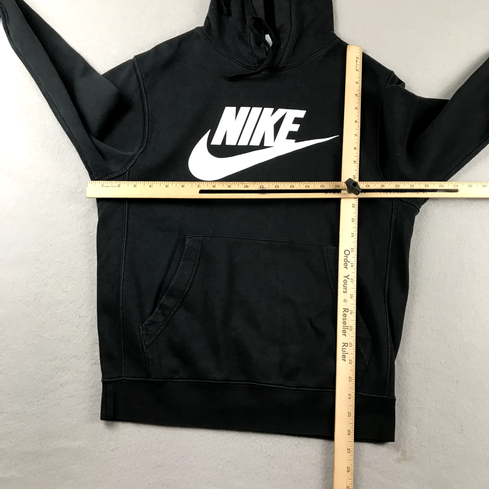 Nike Hoodie Mens Small Black Swoosh Long Sleeves Pullover Hooded