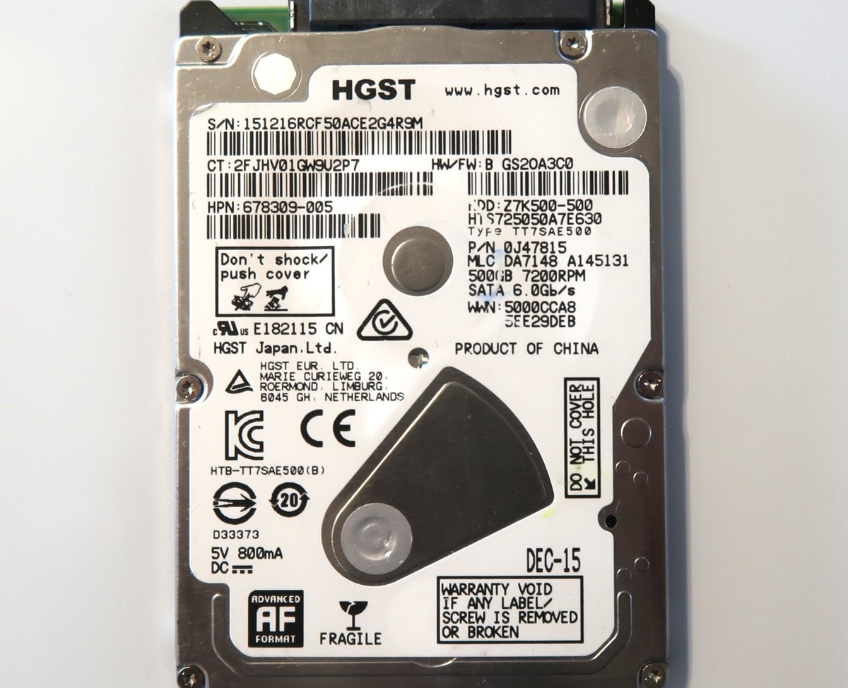 Hitachi HTS725050A7E630 0J47815 DA7148 (1512) China 500gb 2.5