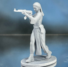 Miniature nun with a AK. post-apocalypse. Toy Soldiers 60