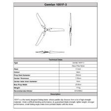 1 Pair Efficient Propellers 10in For Gemfan 1051F With 5.1Inch Pitched Foldable