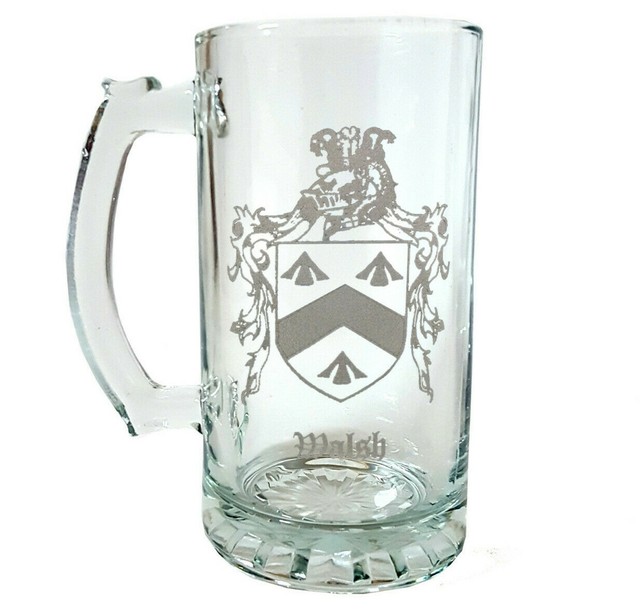 personalized beer stein with family crest