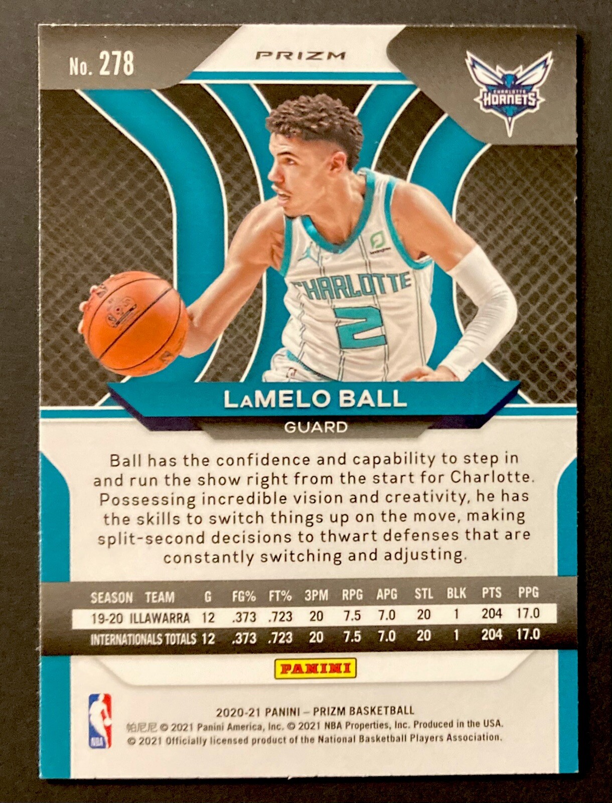 202021 Panini Prizm Lamelo Ball RED CRACKED ICE 278 NBA Charlotte