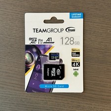 Team Group 128GB Elite microSDXC UHS-I U3, V30, A1, 4K UHD Memory Card with SD A