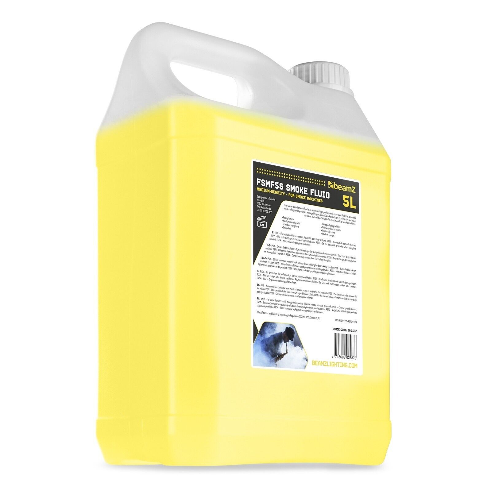 Beamz FSMF5S 5 Liter Kanister standard Nebelfluid Smoke Fluid für Nebelmaschine