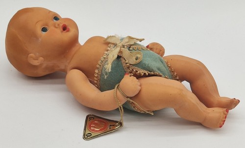 LEDRA BAMBOLA GOMMA 20 CM VINTAGE 1950s RUBBER TOYS NUOVO MAI GIOCATO CARTELLINO - Picture 4 of 7
