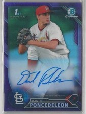 2016 BOWMAN CHROME 1ST PURPLE REFRACTOR DANIEL PONCEDELEON RC AUTO 083/250!!