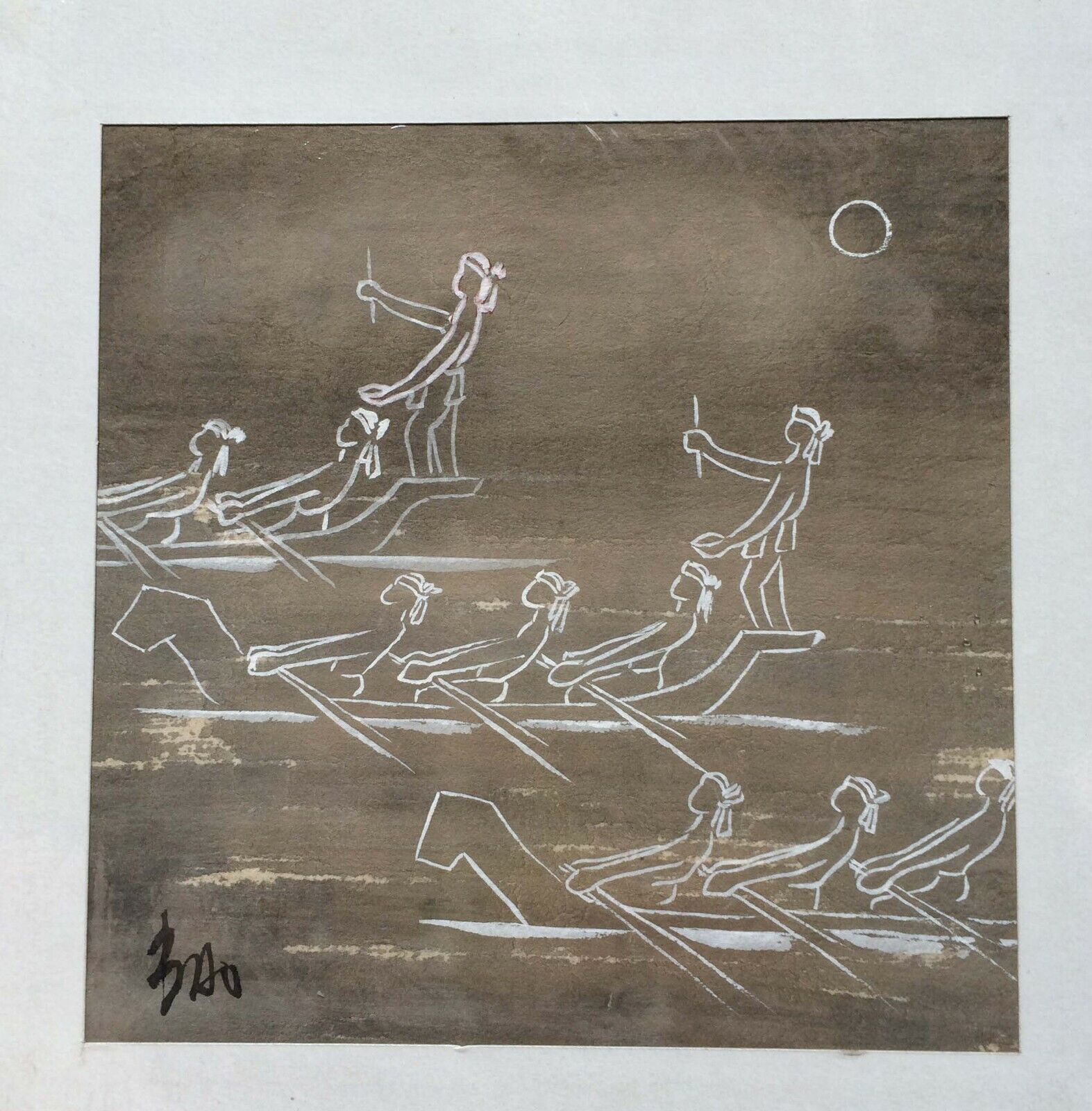  Festival   Orig gouache painting  Nguyen Lien  Size 18 x18 cm 