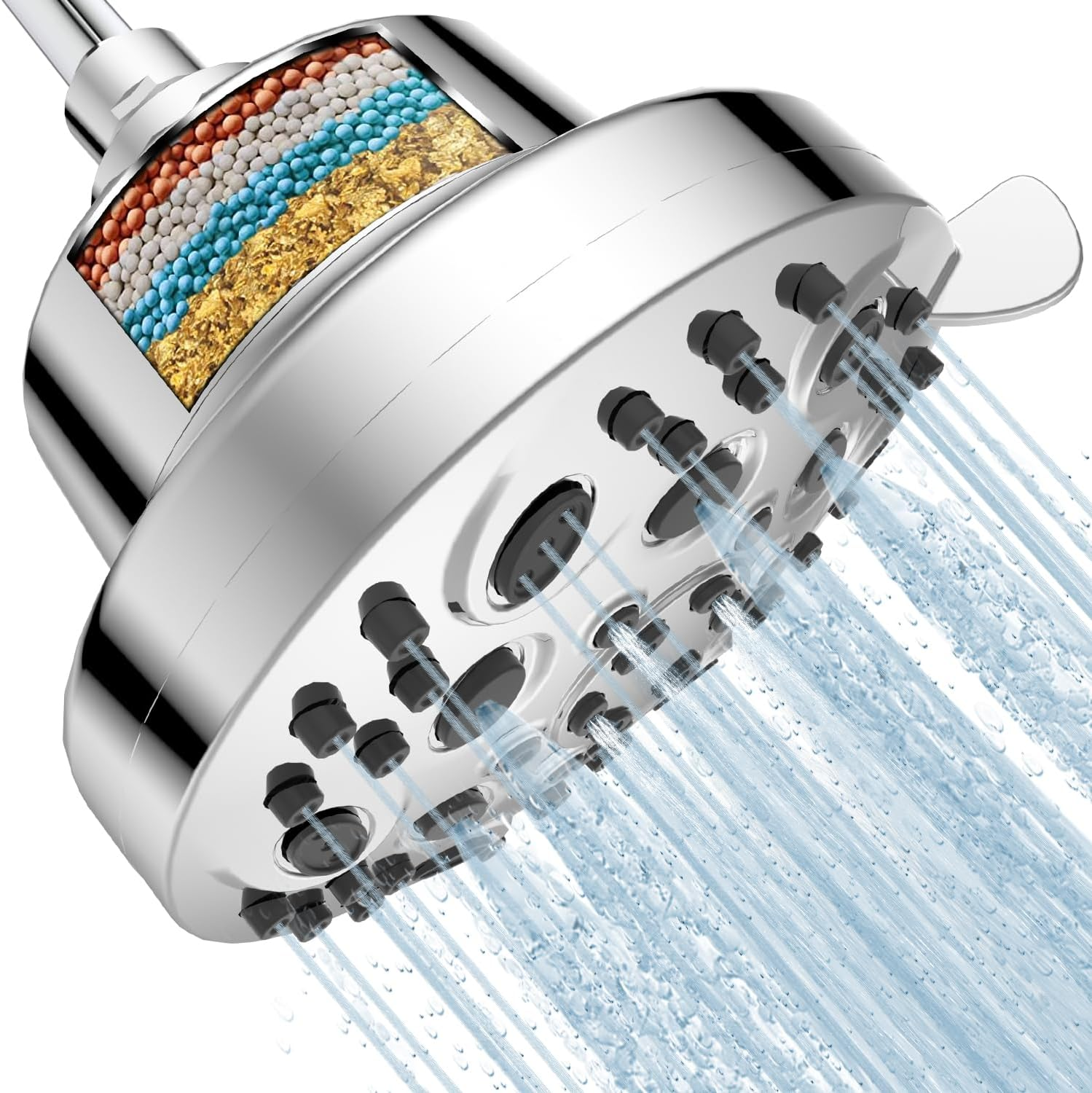 Filtered Shower Head, High Pressure Shower Heads with Filter for Hard Water, Rai