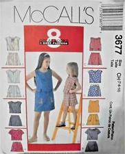 McCall's 3677 Girl's Tops & Skorts Pattern-Sizes 7-8-10~New/FF~Released 2002