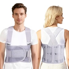 Grey Size S Men Women Elastic Compression Broken Rib Brace Chest Wrap Belt
