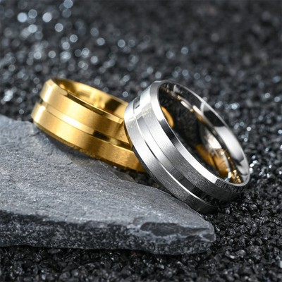 Unisex Matte Stainless Steel Ring Simple Band Fashion Jewelry For Men And Women