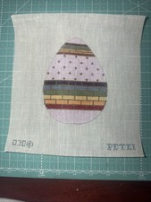 Hand Painted Needlepoint Canvas Easter Egg By PETEI -D30