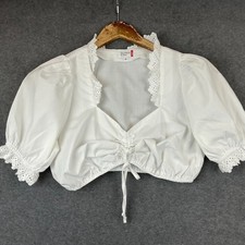 Dirndl Blouse Germany Bavarian Top Trachten Octoberfest Folk Festival Size 36/S