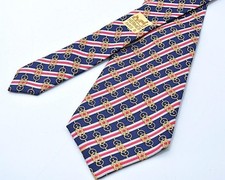USED Tie HERMES Necktie Chain Motif Silk Men Men Japan