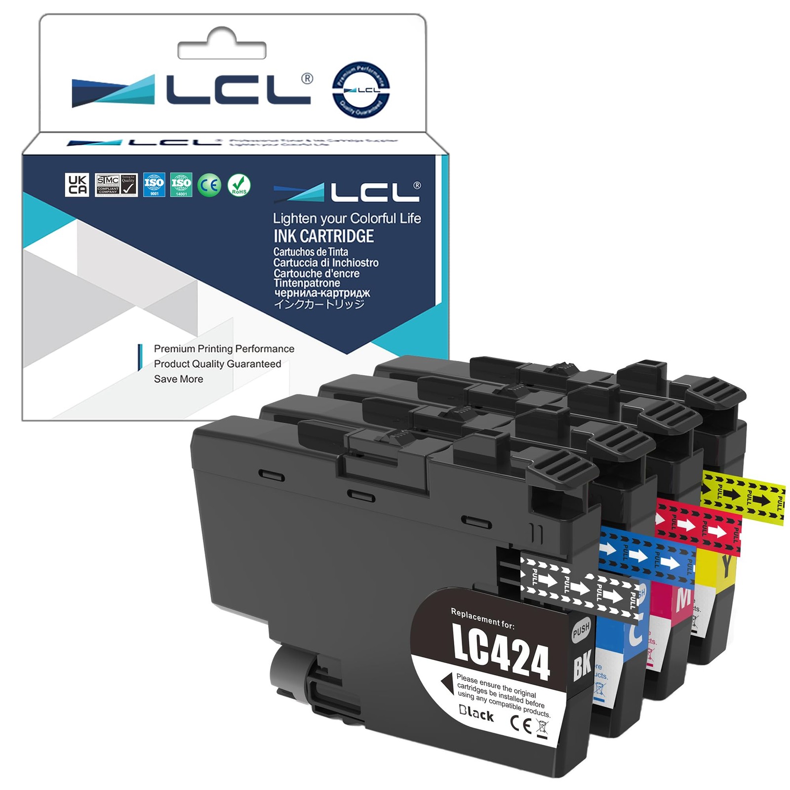 LC424 cartouches d'encre noir et couleur compatibles avec les imprimantes Brother